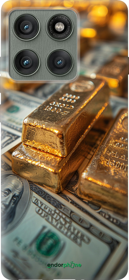Силіконовий чехол Злитки та долари для Motorola Edge 60 Pro 5G - 6105u-4020 изображение 