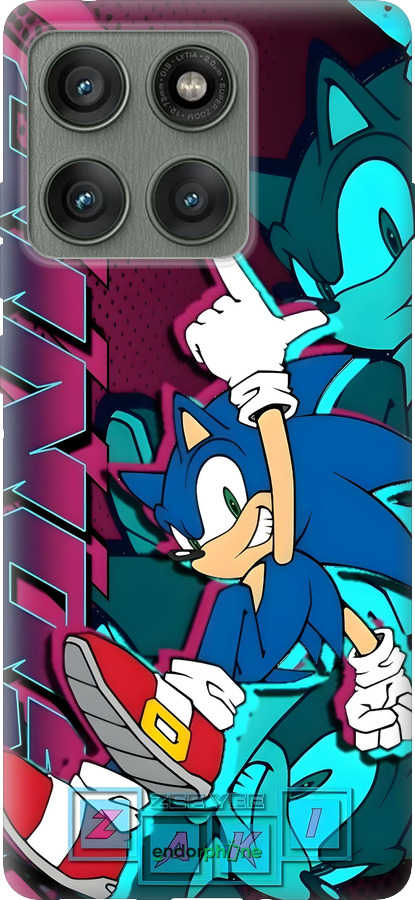 Силиконовый чехол Соник для Motorola Edge 60 Pro 5G - 6284u-4020 изображение 