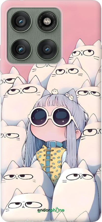 Силіконовий чехол Малышка с котами для Motorola Edge 60 Pro 5G - 6295u-4020 изображение 