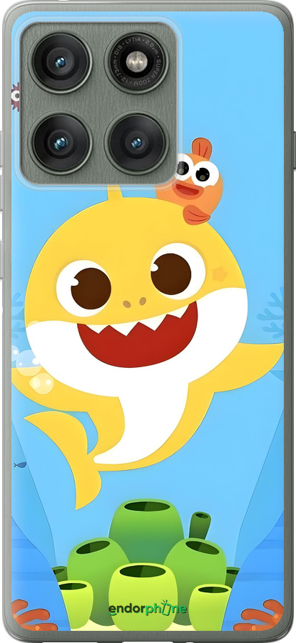 Силиконовый чехол Бейби Шарк для Motorola Edge 60 Pro 5G - 6303u-4020 изображение 