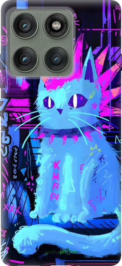 Силиконовый чехол Кот панк для Motorola Edge 60 Pro 5G - 6311u-4020 изображение 