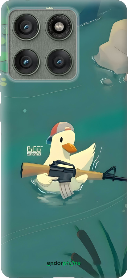 Силіконовий чехол Каченя з автоматом для Motorola Edge 60 Pro 5G - 6356u-4020 изображение 