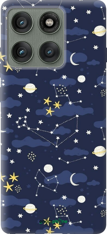 Силиконовый чехол Астрономический узор. Милый дизайн мультяшной вселенной для Motorola Edge 60 Pro 5G - 6446u-4020 изображение 