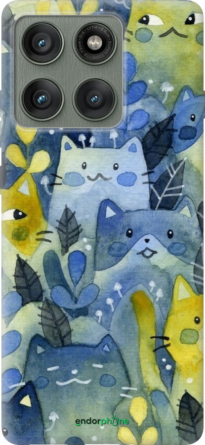 Силиконовый чехол С изображением кошачьего леса для Motorola Edge 60 Pro 5G - 6447u-4020 изображение 