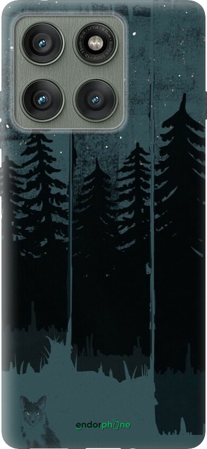 Силиконовый чехол Лиса и ночной лес для Motorola Edge 60 Pro 5G - 6481u-4020 изображение 