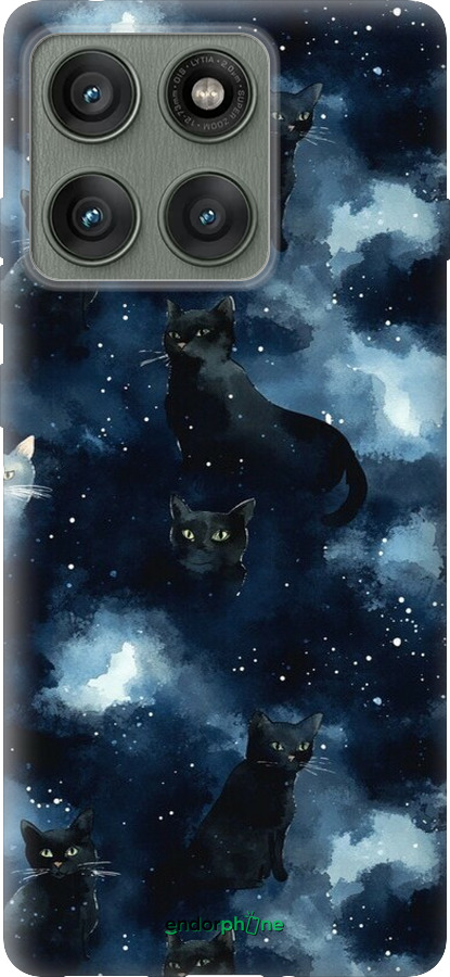 Силиконовый чехол Изображение Кошек с тёмной акварелью для Motorola Edge 60 Pro 5G - 6521u-4020 изображение 