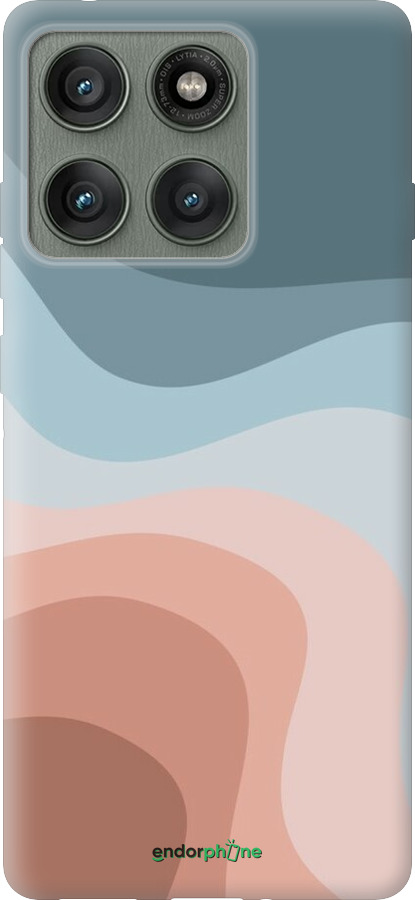 Силиконовый чехол С синими и розовыми волнами в стиле ретро для Motorola Edge 60 Pro 5G - 6532u-4020 изображение 