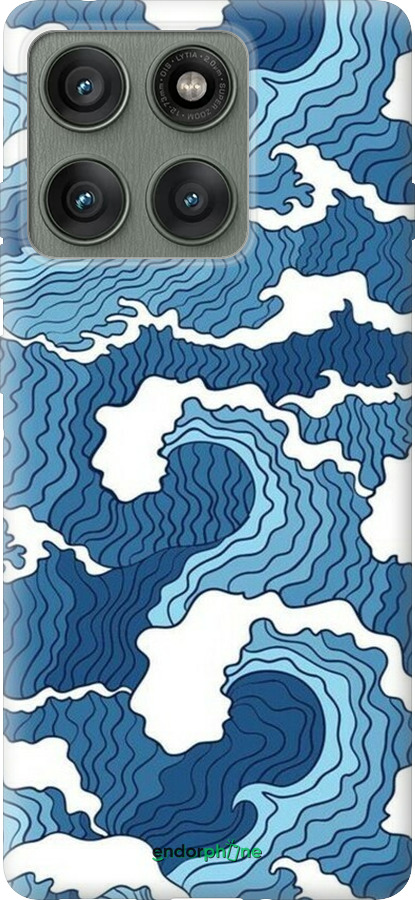 Силиконовый чехол Абстрактный рисунок морских волн для Motorola Edge 60 Pro 5G - 6538u-4020 изображение 