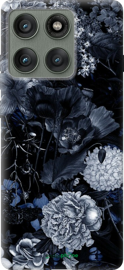 Силиконовый чехол Абстрактный цветочный рисунок в синих тонах для Motorola Edge 60 Pro 5G - 6539u-4020 изображение 