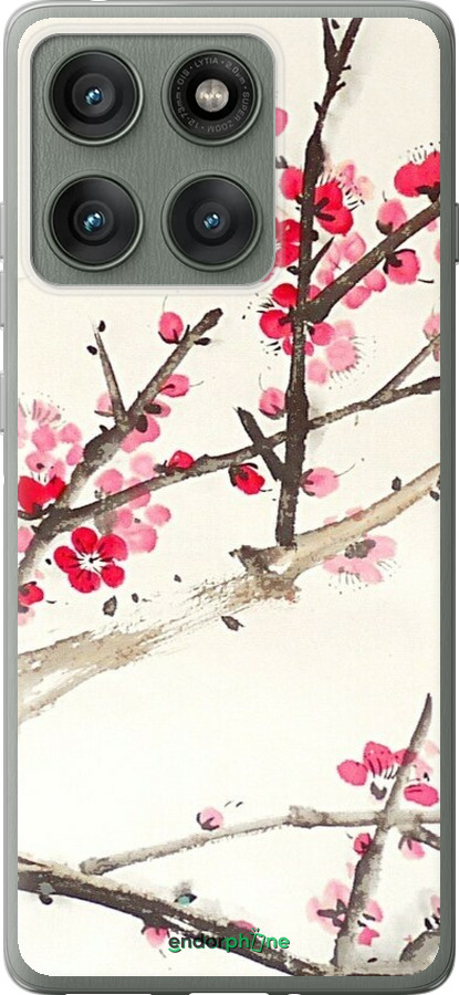 Силиконовый чехол Принт с изображением цветения сакуры для Motorola Edge 60 Pro 5G - 6545u-4020 изображение 