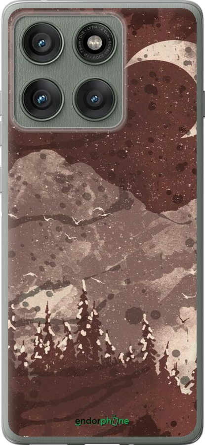 Силиконовый чехол С изображением лунного пейзажа в ночном лесу для Motorola Edge 60 Pro 5G - 6546u-4020 изображение 