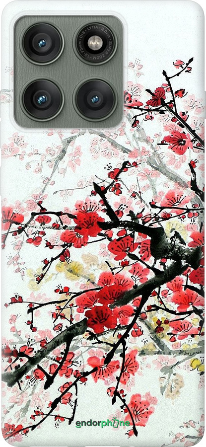 Силиконовый чехол Цветущий куст для Motorola Edge 60 Pro 5G - 831u-4020 изображение 