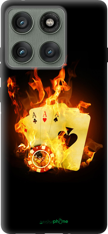 Силиконовый чехол Горящие карты для Motorola Edge 60 Pro 5G - 839u-4020 изображение 