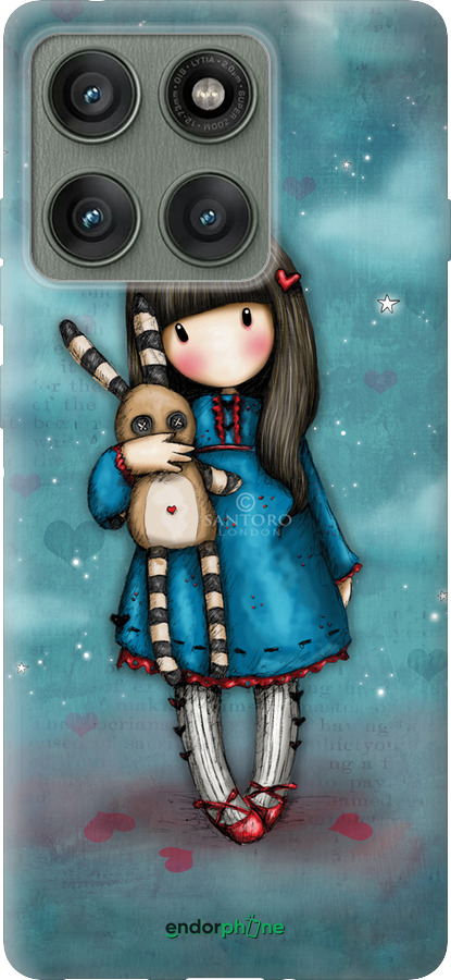 Силиконовый чехол Девочка с зайчиком для Motorola Edge 60 Pro 5G - 915u-4020 изображение 