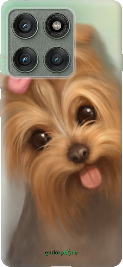 Силиконовый чехол Нарисованный йоркширский терьер для Motorola Edge 60 Pro 5G - 928u-4020 изображение 