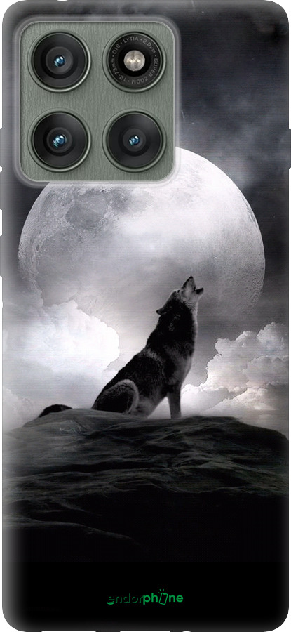 Силіконовий чехол Вовк, що виє для Motorola Edge 60 Pro 5G - 934u-4020 изображение 