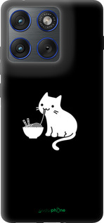 Силиконовый чехол С милым котом на черном фоне для Motorola EDGE 70 - 6528u-4219 изображение 