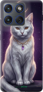 Силиконовый чехол Mystic White Cat Gothic Dark Purple Gold для Motorola EDGE 70 - 6805u-4219 изображение 