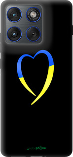 Силиконовый чехол Жёлто-голубое сердце для Motorola EDGE 70 - 885u-4219 изображение 