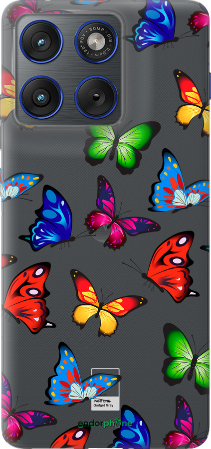 Силиконовый чехол Красочные мотыльки для Motorola EDGE 70 - 4761u-4219 изображение 
