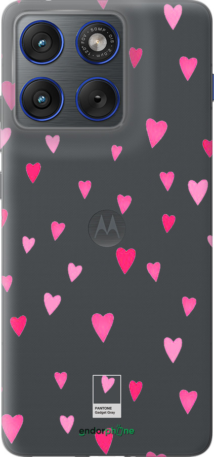 Силиконовый чехол Сердечки 2 для Motorola EDGE 70 - 4763u-4219 изображение 