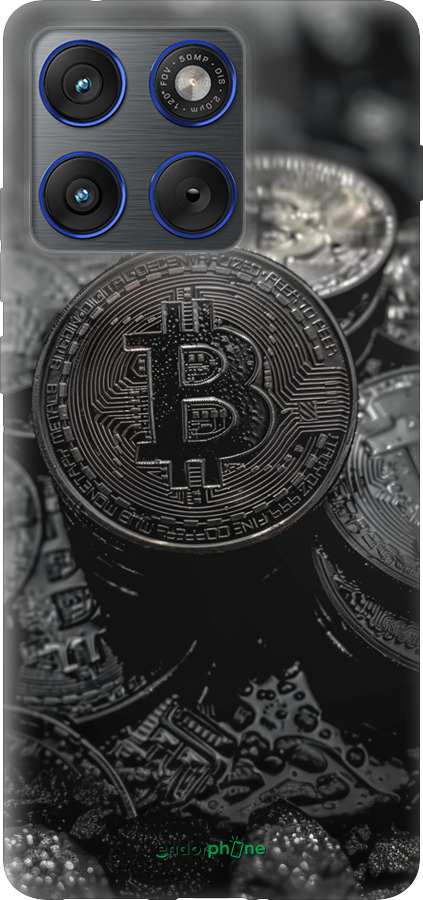 Силиконовый чехол Black Bitcoin для Motorola EDGE 70 - 6090u-4219 изображение 