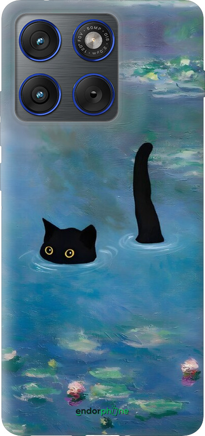 Силиконовый чехол С изображением кота и водяной лилии Monet для Motorola EDGE 70 - 6519u-4219 изображение 
