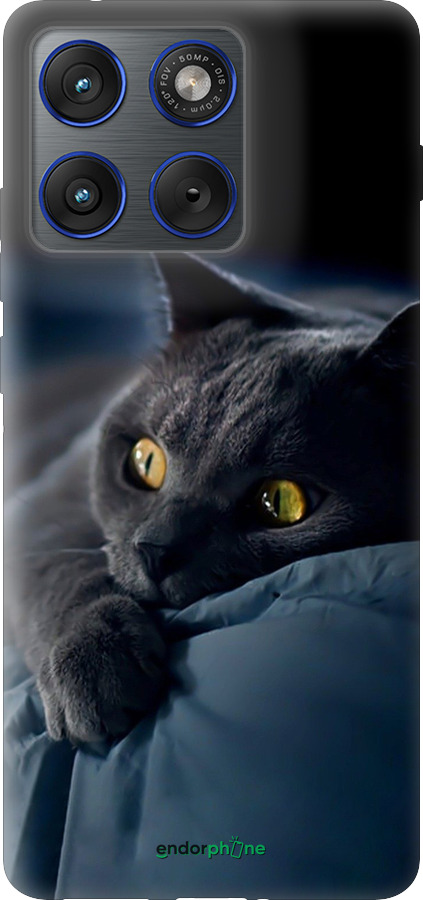 Силиконовый чехол Дымчатый кот для Motorola EDGE 70 - 825u-4219 изображение 