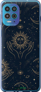 Силиконовый чехол Celestial Harmony: Sun & Moon Gold Mystic Pattern для Motorola Edge S - 6778u-2860 изображение 