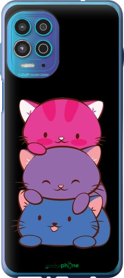 Силіконовий чехол Милі котятка для Motorola Edge S - 6518u-2860 изображение 