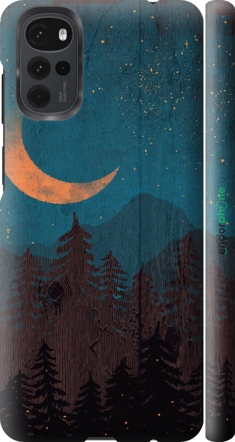 3D пластиковый матовый чехол Звездный лес для Motorola G22 - 6480m-2681 изображение 