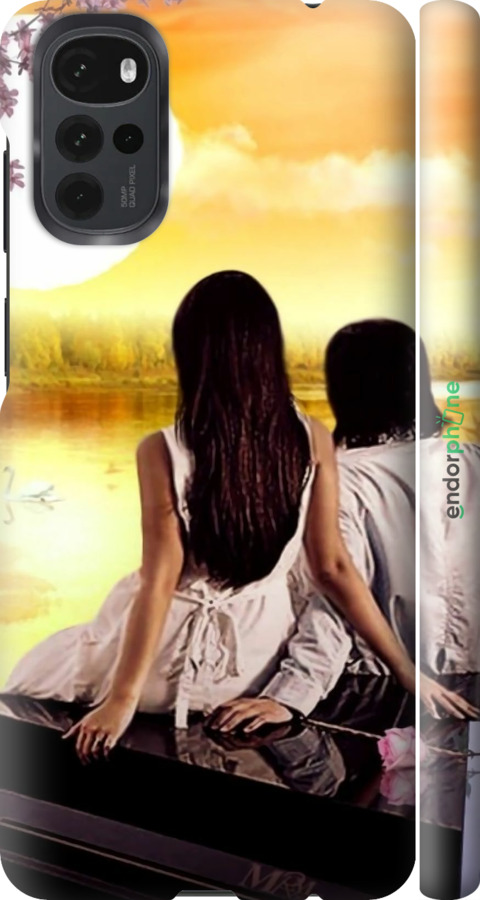3D пластиковый матовый чехол Sunset для Motorola G22 - 6607m-2681 изображение 
