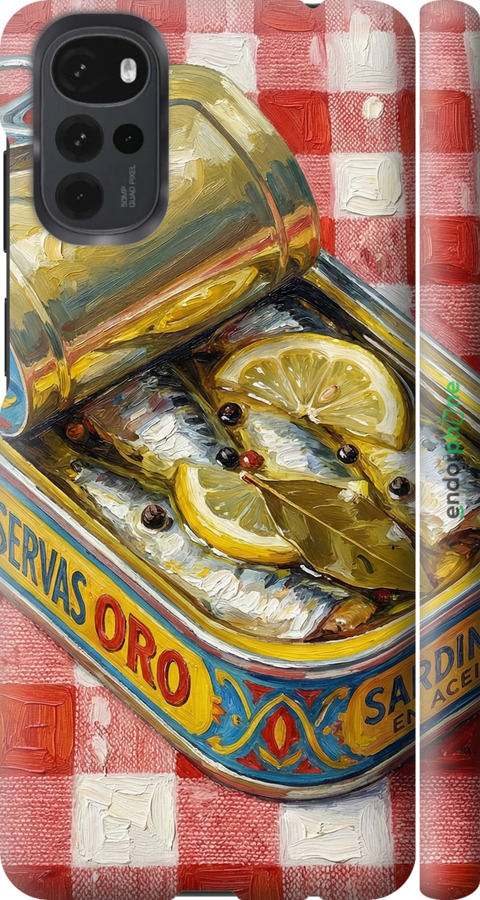 3D пластиковый матовый чехол Vintage Sardine Tin Phone для Motorola G22 - 6772m-2681 изображение 