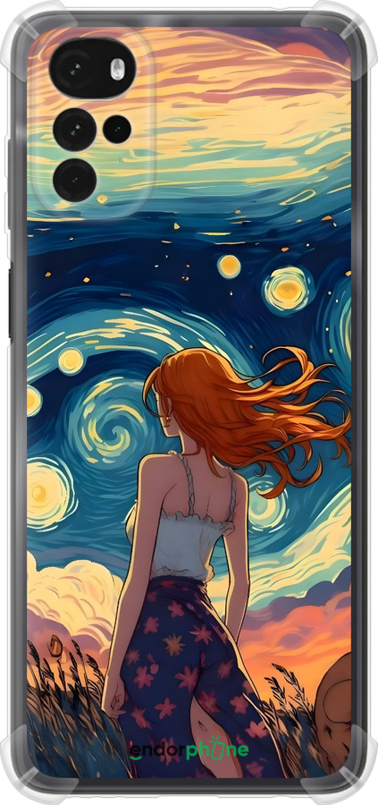 Силикон с усиленными углами чехол Девушка Арт для Motorola G22 - 6325sp-2681 изображение 