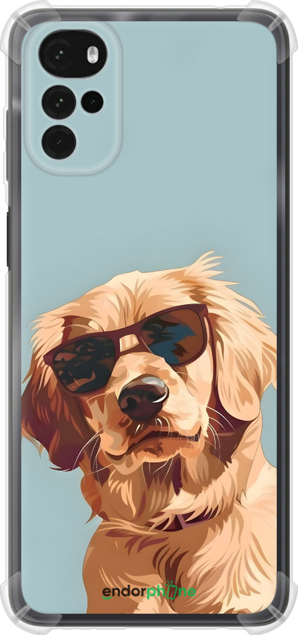 Силикон с усиленными углами чехол Пес в очках для Motorola G22 - 6381sp-2681 изображение 