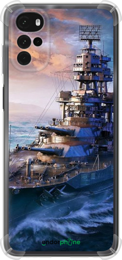 Силикон с усиленными углами чехол Военный корабль, world of tanks, wargaming для Motorola G22 - 6461sp-2681 изображение 