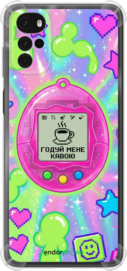 Силіконовий протиударний с посиленими кутами чехол Y2K Aesthetic Retro Pet: Годуй мене кавою для Motorola G22 - 6784sp-2681 изображение 