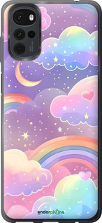 Силиконовый чехол Облака и радуга для Motorola G22 - 6312u-2681 изображение 
