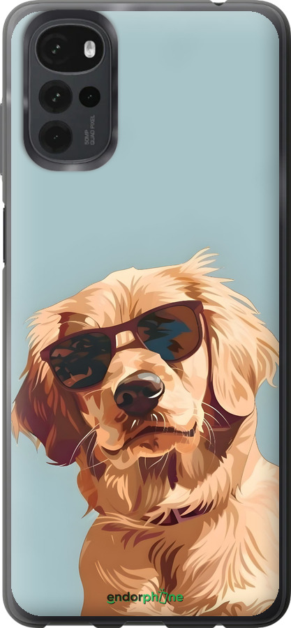 Силиконовый чехол Пес в очках для Motorola G22 - 6381u-2681 изображение 