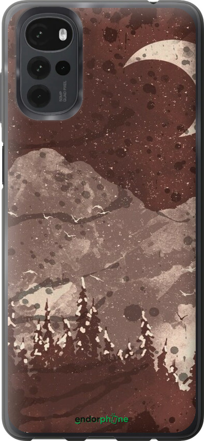Силиконовый чехол С изображением лунного пейзажа в ночном лесу для Motorola G22 - 6546u-2681 изображение 