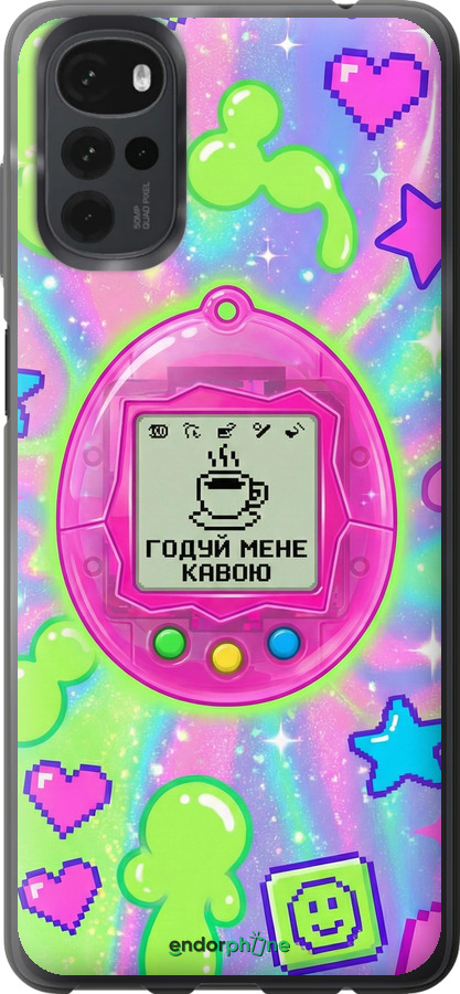 Силиконовый чехол Y2K Aesthetic Retro Pet: Годуй мене кавою для Motorola G22 - 6784u-2681 изображение 