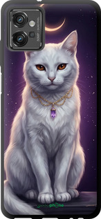TPU чехол Mystic White Cat Gothic Dark Purple Gold для Motorola G32 - 6805b-2845 изображение 