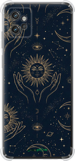 Силикон с усиленными углами чехол Celestial Harmony: Sun & Moon Gold Mystic Pattern для Motorola G32 - 6778sp-2845 изображение 