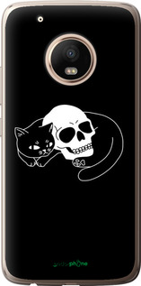 2D пластиковый чехол С изображением кота и черепа для Motorola Moto G5 PLUS - 6491t-1038 изображение 