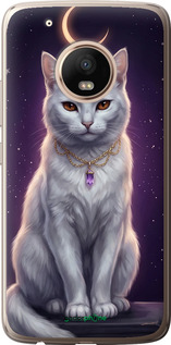 2D пластиковый чехол Mystic White Cat Gothic Dark Purple Gold для Motorola Moto G5 PLUS - 6805t-1038 изображение 