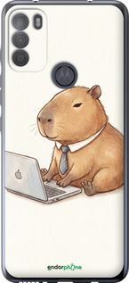 Силиконовый чехол 'Funny Capybara CEO Working' для Motorola G50 изображение 1
