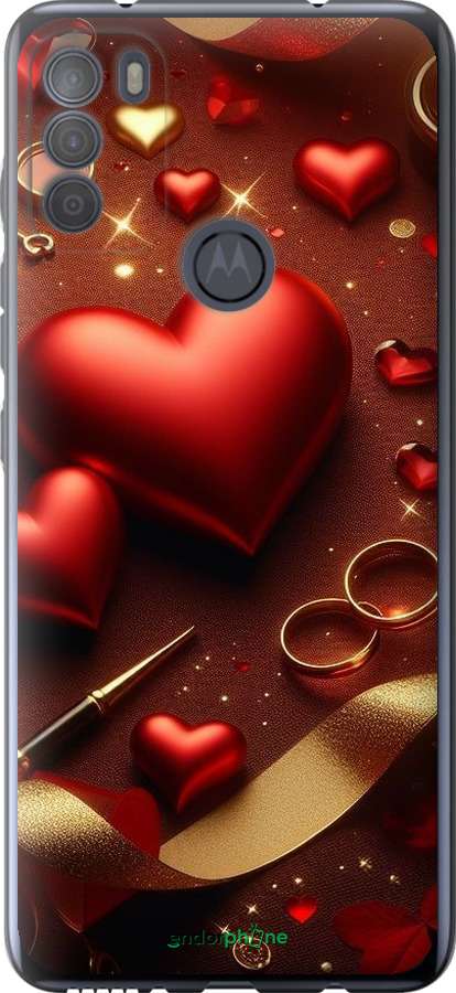 Силіконовий чехол Сердечки v3 для Motorola G50 - 5833u-2354 изображение 