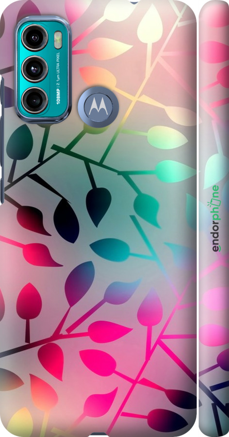 

3D пластиковий матовий чохол "Листя" для Motorola G60