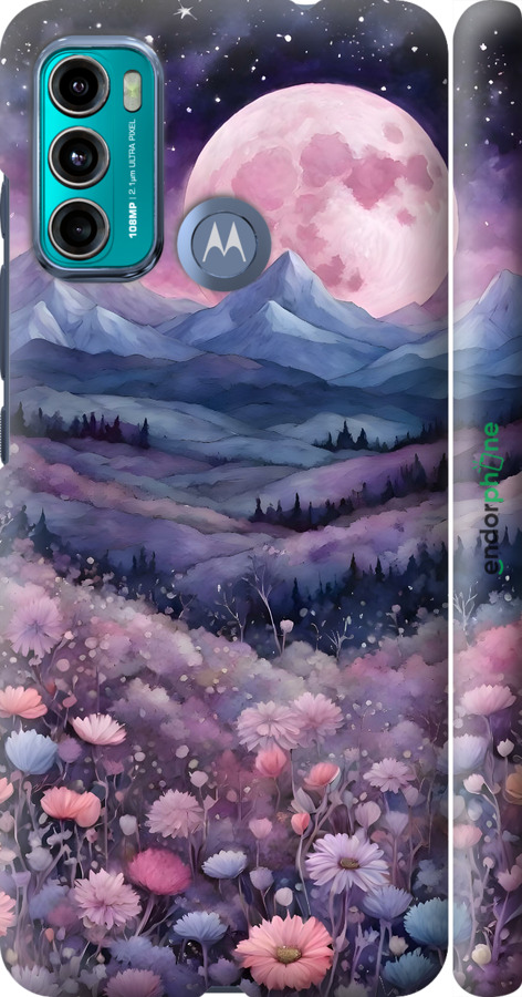 3D пластиковий матовий чехол Ніч місяць арт для Motorola G60 - 6319m-2467 изображение 