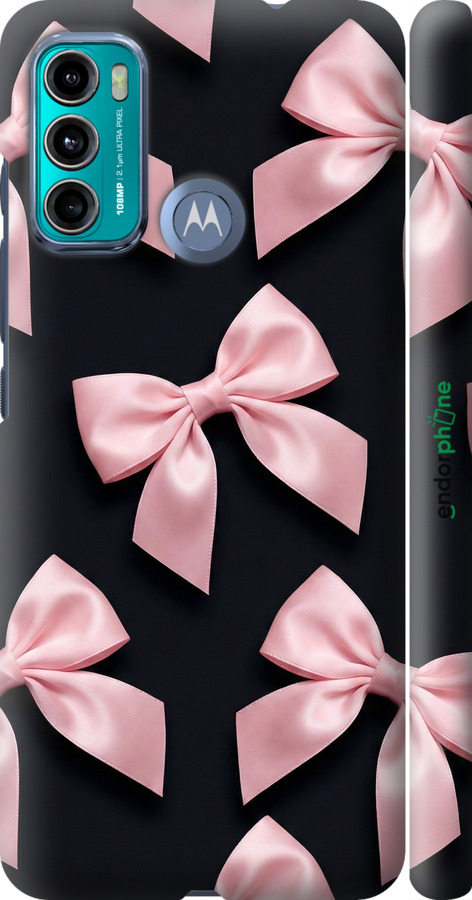 3D пластиковый матовый чехол Coquette Ribbons Dark Coquette для Motorola G60 - 6767m-2467 изображение 
